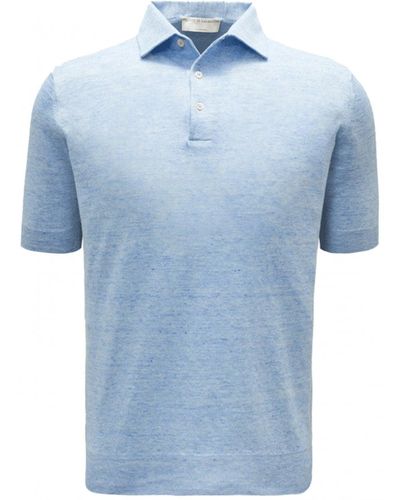 FILIPPO DE LAURENTIIS Knit Polo Shirt Sky - Blue