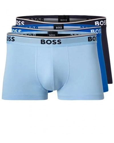 BOSS 3 Pack Power Boxers Light Blue/blue/