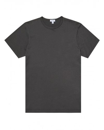 Sunspel Classic T-shirt Charcoal - Black