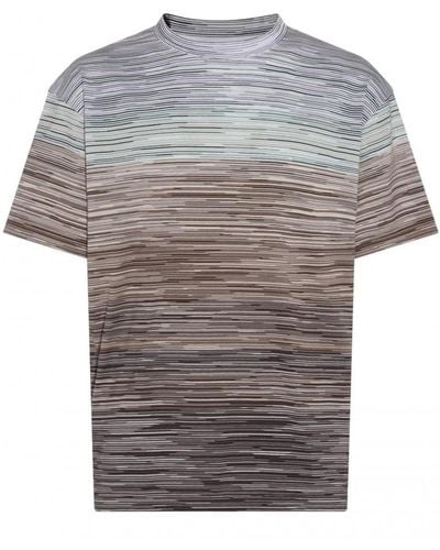 Missoni Degrade Stripe T-shirt Beige/blue/ - Grey