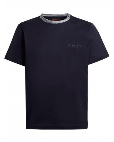 Missoni Space Neck T-shirt Navy - Blue