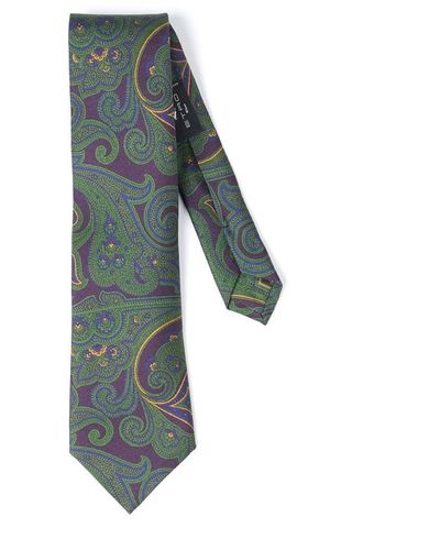 Etro Green/ All Over Paisley Tie