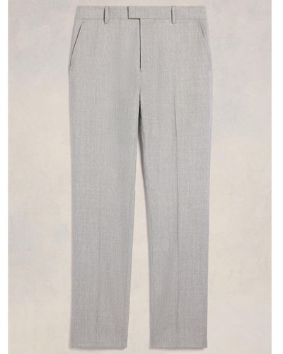 Ami Paris Tailored Wool Pleat Front Trousers Light Heather - Grey