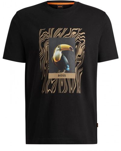 BOSS Tucan Print Seasonal T-shirt - Black