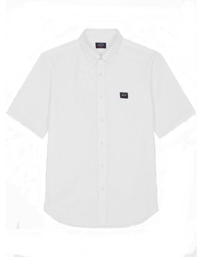 Paul & Shark Short Sleeved Oxford Shirt - White