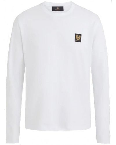 Belstaff Long Sleeve T-shirt Dark Ink - White