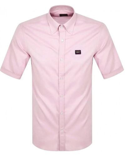 Paul & Shark Short Sleeved Oxford Shirt - Pink