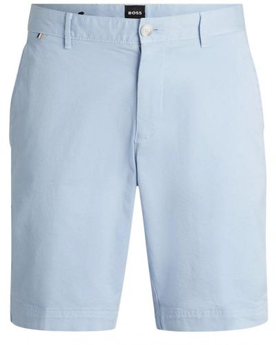 BOSS Slice Stretch Slim Fit Shorts - Blue