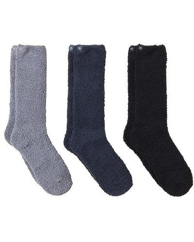 Barefoot Dreams Cozychic 3 Pair Sock Set - Blue