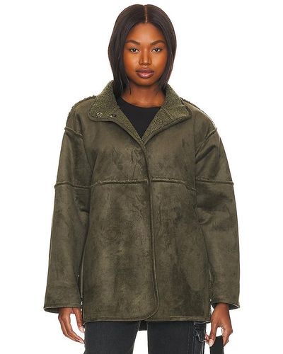 Velvet By Graham & Spencer Albany Reversible Sherpa Coat - Green