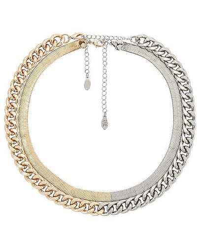 8 Other Reasons Two Tone Layered Necklace - White