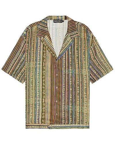 Siedres Cosmo Resort Collar Short Sleeve Shirt - Brown