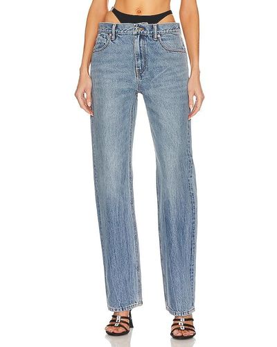 Alexander Wang Low rise slouchy jean with diamonte charm bikini - Azul