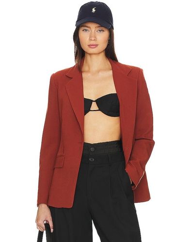 1.STATE Exposed Dart Classic Blazer In Rust. Size 6. - Red
