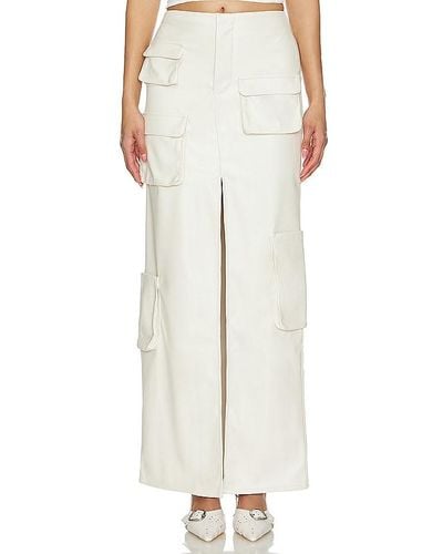 AFRM Nova Faux Leather Skirt - White