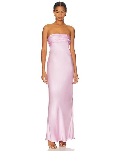 Shona Joy La Lune Strapless Ruched Bodice Maxi Dress - Pink