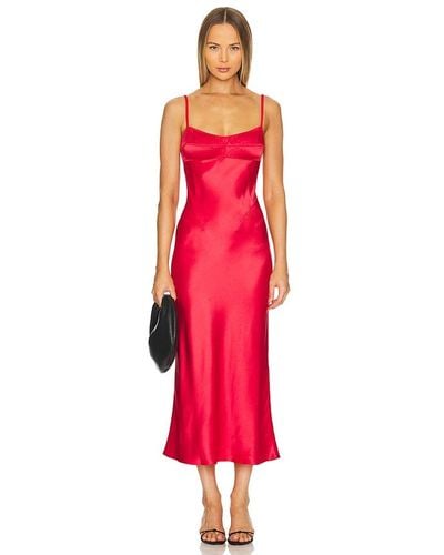 Anna October Waterlily Midi Dress - Red