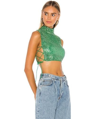 h:ours 21 Crop Top - Green