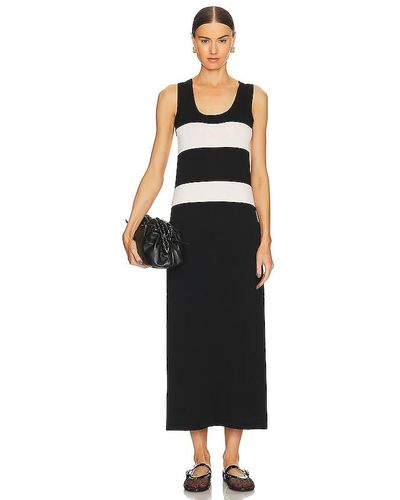 LNA Anine Stripe Tank Dress - Black