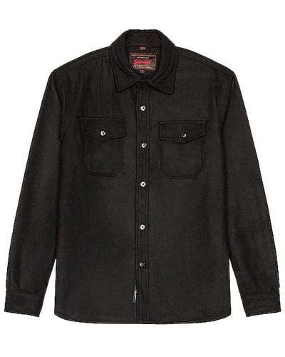 Schott Nyc Cpo Wool Shirt - Black