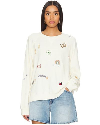 The Great The Slouch Sweatshirt With Charm Embroidery - White