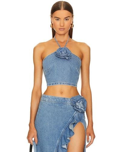 Lovers + Friends Rosalie Halter Top - Bleu