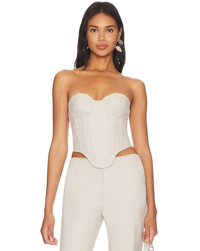 h:ours Amira Corset Top - White