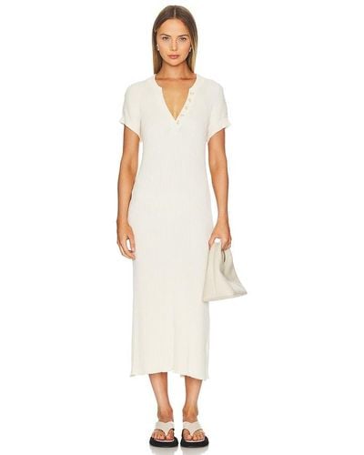 Varley Aria Knit Midi Dress - White