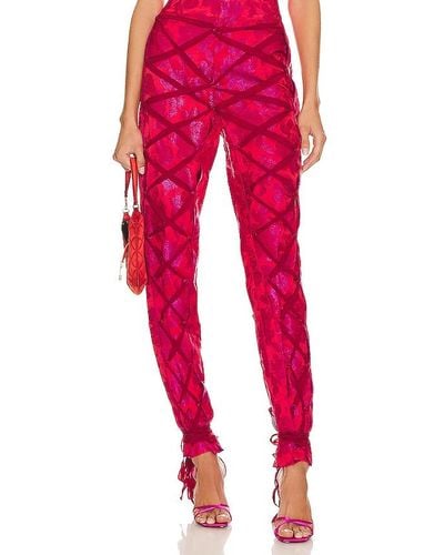 Kim Shui Lace Up Pant - Red