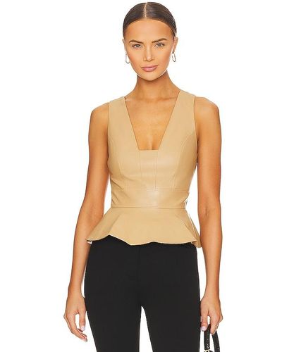 BCBGMAXAZRIA Semi Sheer Top in Black Lyst UK