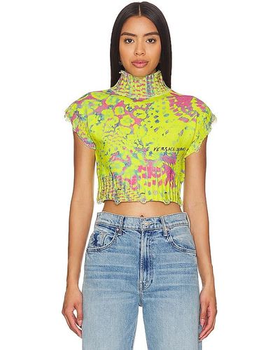 Versace Jeans Couture Knit Cropped Top - Blue