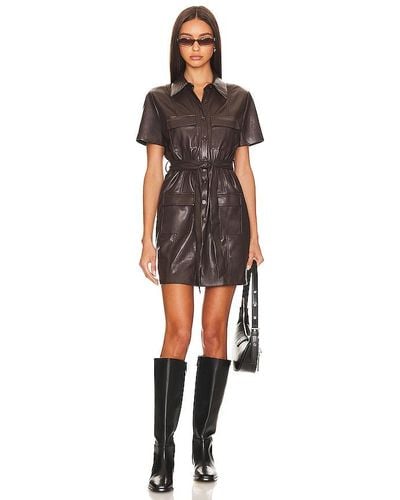 Amanda Uprichard Short Sleeve Greyson Mini Dress - Black