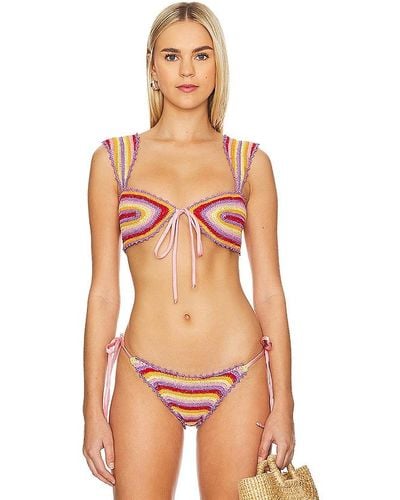 CAPITTANA Lucy Crochet Bikini Top - Multicolor