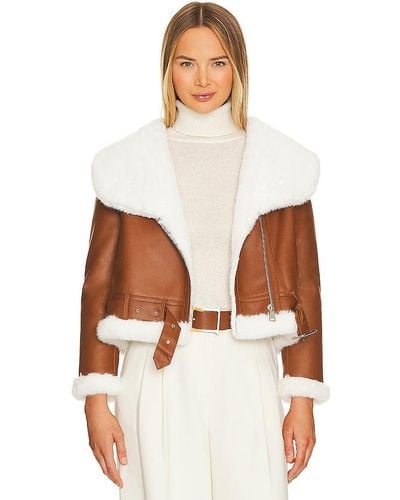 Adrienne Landau Faux Mink Fur Bonded Jacket - White