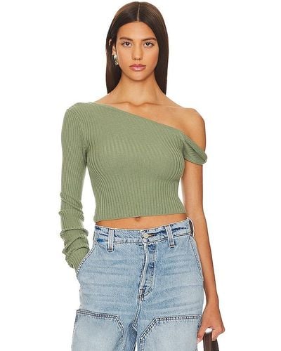 Song of Style Shae Sleeve Twist Sweater - Green
