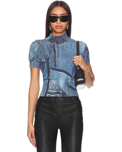 Versace Jeans Couture STRICK-TOP - Blau