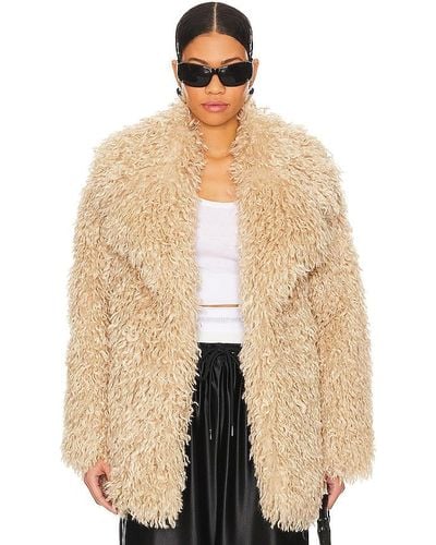 OW Collection Nora Faux Fur Jacket - Natural