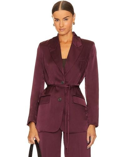 1.STATE Soft Blazer With Sash In Wine. Size 12, 2, 4, 6, 8. - Purple