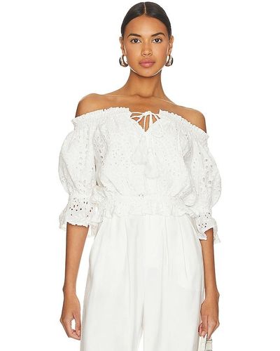 Line & Dot Gaia Off The Shoulder Top - White