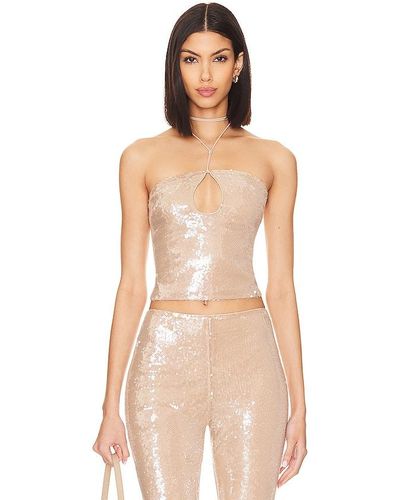 Lovers + Friends Stevie Sequin Top - Natural