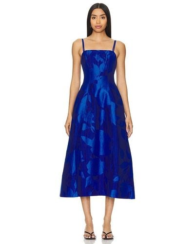 Aje. Belonging Flared Midi Dress - Blue