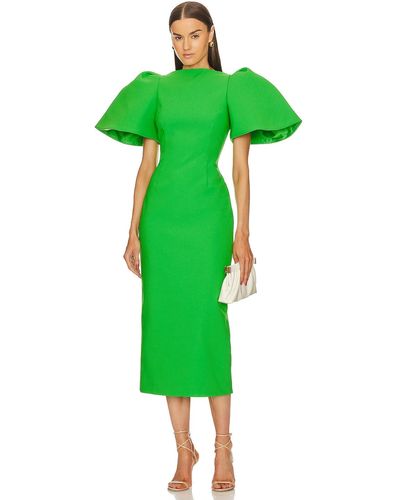 Solace London Lora Midi Dress - Green