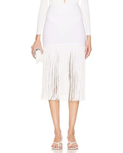 Norma Kamali X Revolve Fringe Mini Skirt - White