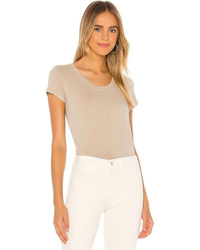 L'Agence Cory Scoop Neck Top - Natural