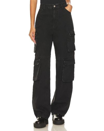 Dr. Denim Donna Multi Cargo Wide Leg In Black. Size S, Xl.