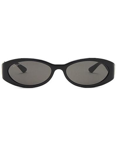 Gucci Hailey Oval Sunglasses - Black