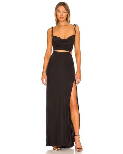 For Love & Lemons Kyra Cut Out Maxi Dress - Black