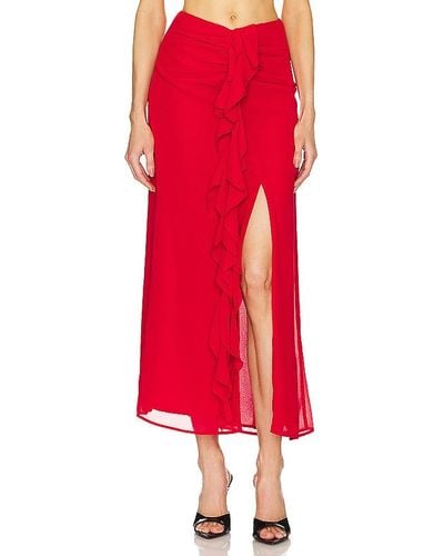 Bardot Akasha Midi Skirt - Red