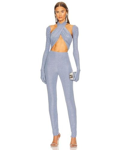 Kim Shui Glitter wrap jumpsuit - Azul