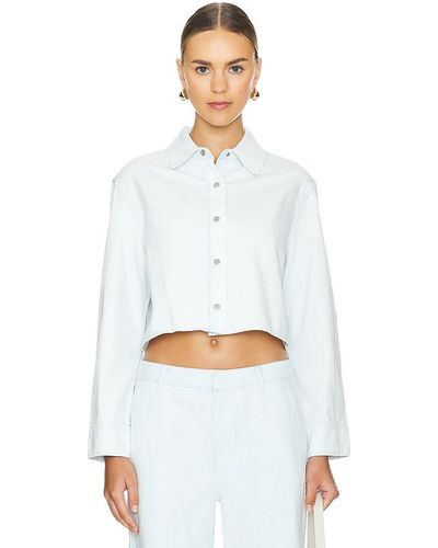 Vince Spring Twill Cropped Shirt - White